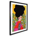 Plakat Woman with green and white leaves - Hülya