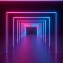 3D neon hall tapet i sort pink - non-woven tapet Designwalls 2 - 2,55 x 3,5 m