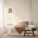 Papel pintado no tejido en gris hojas aspecto naturaleza floral 