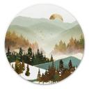 Tableau sur alu-Dibond rond SpaceFrog Designs - Matin d'automne
