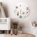 Tableau sur alu-Dibond rond Delicate Flowers