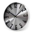 Moderne Wanduhr im Metallic-Look aus Aluminium, silber | Ø 30 cm