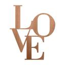 Letras de madera Love modern - madera de caoba