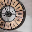 Metall Wanduhr XL im Vintage-Look mit römischen Ziffern aus Metall | geräuschlos | Ø50cm