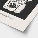Póster en blanco y negro Maneki Neko - El gato de la suerte - KsanaKalpa