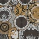 Versace ikke-vævet tapet Art De La Table Baroque Circles Medusa Meander Black Gold