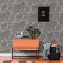 Papel pintado Jungla tono sobre tono gris - Papel pintado no tejido floral con hojas 