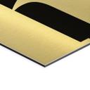 Geborsteld Alu-Dibond met goud-, zilver- & kopereffect - Hi - Typografie