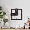 Holz-Wanduhr | MDF | mattschwarz, quadratisch, 40x40 cm
