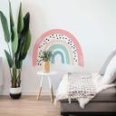 Muursticker Pastelroze Regenboog