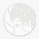 Akrylglasbillede, vinduesbillede til ophængning Ramadan Kareem - Månesilhuet - Rund