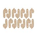 Decoración en madera de Navidad - Bastón de caramelo MDF natural (14 piezas) - 4x9 cm c/u