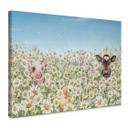 Lienzo, Cuadro animales de granja en el prado de flores - Kikki Belle