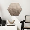 Houten Wanddecoratie zeshoekig pampagras en grassen in beige - Ms Tiff