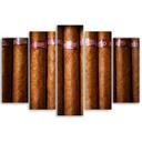 5 stykke lærredstryk, cubansk cigar
