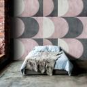 Cirkelgeometrisk tapet - rosa grå - moderne non-woven tapet