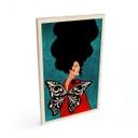 Cuadro de madera mujer con alas de mariposa - Hülya