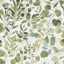 Papel pintado vegetal acuarela verde blanco - Papel no tejido con motivo de hojas - Papel pintado floral