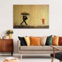 Geborsteld Alu-Dibond met goud-, zilver- & kopereffect - Coloured Rain - Banksy