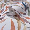 Papel pintado no tejido hojas naturaleza floral mate en blanco marrón