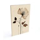 Cuadro de madera flores - flor seca en crema - Treechild