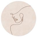 Vinilo decorativo Delicados contornos de mujer - Line Art - Tunaboylu - Redondo