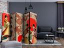Screen room divider - Gåture i Kyoto: Geisha, 3-delt