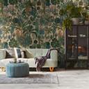 Jungle grøn beige - non-woven tapet med plantemotiv - eksotisk design