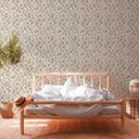 Papel pintado floral con ramas de olivo blanco gris - papel pintado no tejido floral con aceitunas