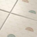 Azulejos Adhesivos Boho - abanico crema rojo marrón verde - lote de 12