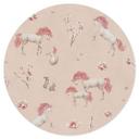 Vinilo decorativo de unicornios encantados con flores de cerezo - Kikki Belle - Redondo