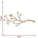 Vægdekoration gren med blade | Naturlig dekoration - MDF natur