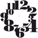 Wandtattoo Typographie positiv Wanduhr - 50x50 cm