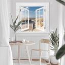 3D Wallsticker vindue firkantet - Ved Østersøen