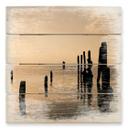 Cuadro de madera Póster al atardecer - 40x41,5 cm