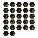 Hexagon bogstaver - Alu-dibond Guldeffekt, sort