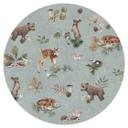 Vinilo decorativo cervatillo y amigos del bosque - animales para niños - azul - Kikki Belle - Redond