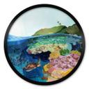 Poster Rond Goed Blauw - Onderwater