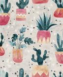 Papel pintado no tejido gris verde rojo flores plantas floral naturaleza moderno 