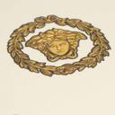 Versace ikke-vævet tapet I Love Baroque Medusa Circles White Gold luksuriøst