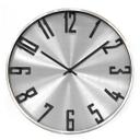 Moderne Wanduhr im Metallic-Look aus Aluminium, silber | Ø 30 cm