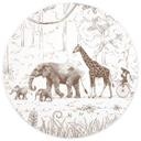 Tapet cirkel Jungleparade med dyr - Kikki Belle - vliesetapet/selvklæbende non-woven tapet