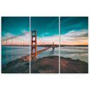 3 stykke lærredstryk, Golden Gate Bridge San Francisco turkis