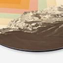 Vægcirkel Bodart - Retro Mountain Landscape – print på aluminium (Alu-Dibond)