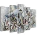 5 stykke lærredstryk, Saint Lotus-blomster