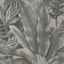 Elegante papel pintado de hojas en gris - Elegante papel pintado no tejido con follaje para interiores modernos