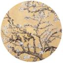 Sticker mural van Gogh - Amandiers en fleur crème - Rond