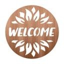 Decoración en madera - Girasol de bienvenida - Caoba - Redondo