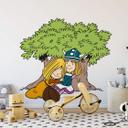 Muursticker Wickie de Viking en Ylvi bij de Boom
