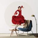 Fototapet - Rundt Tohmé - Flamenco - vliesetapet/selvklæbende non-woven tapet
